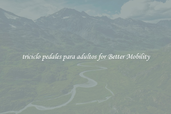 triciclo pedales para adultos for Better Mobility