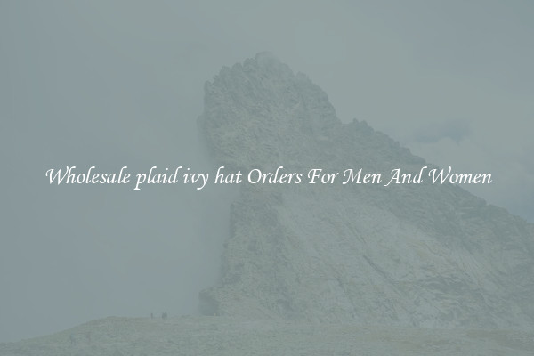 Wholesale plaid ivy hat Orders For Men And Women