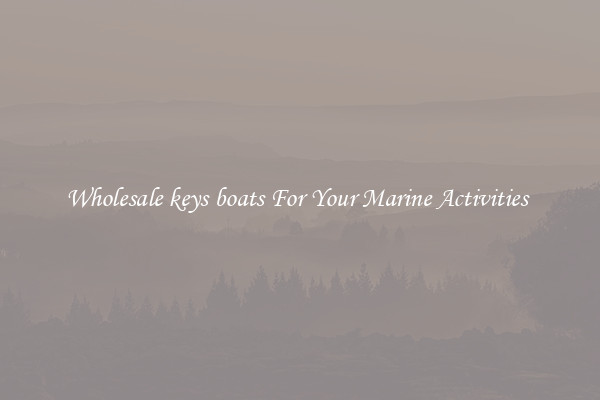 Wholesale keys boats For Your Marine Activities 