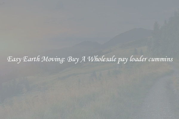 Easy Earth Moving: Buy A Wholesale pay loader cummins