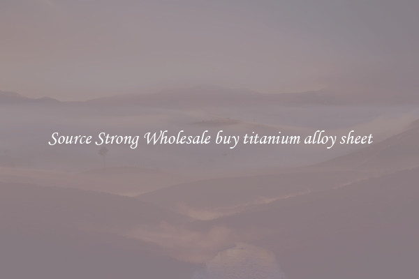Source Strong Wholesale buy titanium alloy sheet