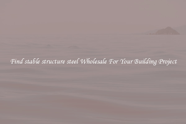 Find stable structure steel Wholesale For Your Building Project