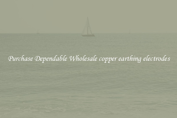 Purchase Dependable Wholesale copper earthing electrodes