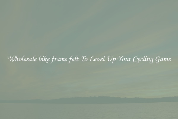 Wholesale bike frame felt To Level Up Your Cycling Game